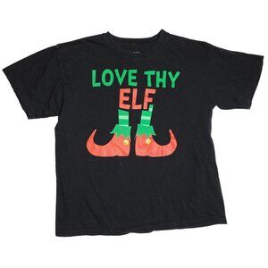 Kid's Classic Teaze Christmas Holiday Love Thy Elf T-shirt Top XL 100% Cotton